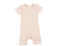 Petit Piao sea shell pink striped jumpsuit